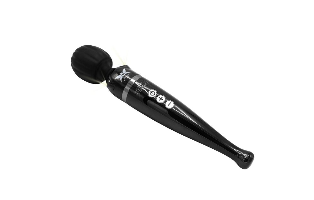 Pixey Deluxe Wand Vibrator - Powerful & Rechargeable Black Chrome