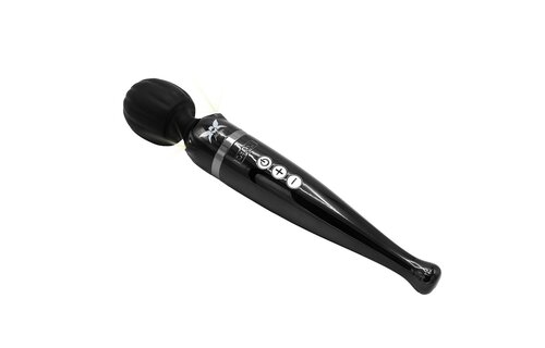 Pixey Deluxe Wand Vibrator - Powerful & Rechargeable Black Chrome