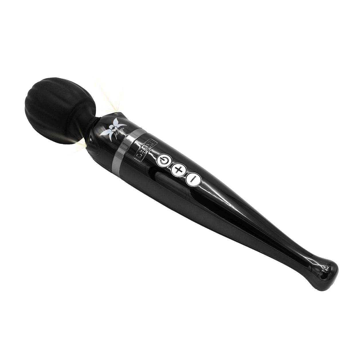 Pixey Deluxe Wand Vibrator - Powerful & Rechargeable Black Chrome