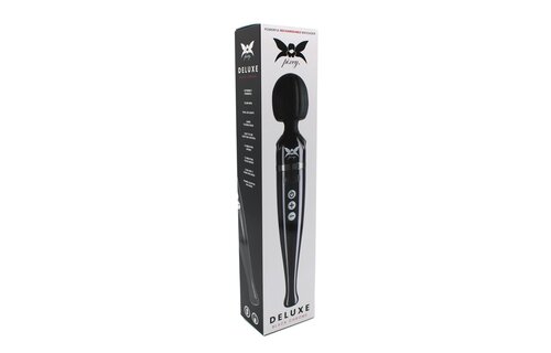 Pixey Deluxe Wand Vibrator - Powerful & Rechargeable Black Chrome