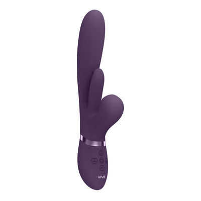 Kura - Thrusting G-Spot Vibrator with Flapping Tongue and Pulse Wave Stimulator - Lila