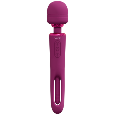 Kiku - Double Ended Wand with Innovative G-Spot Flapping Stimulator - Roze