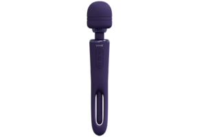 Kiku - Double Ended Wand with Innovative G-Spot Flapping Stimulator - Purple