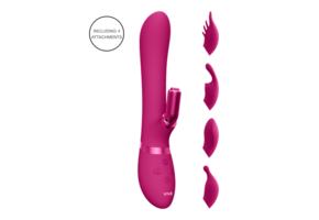 Chou - Luxury Vibrator with interchangeable clitoral sleeves - Pink
