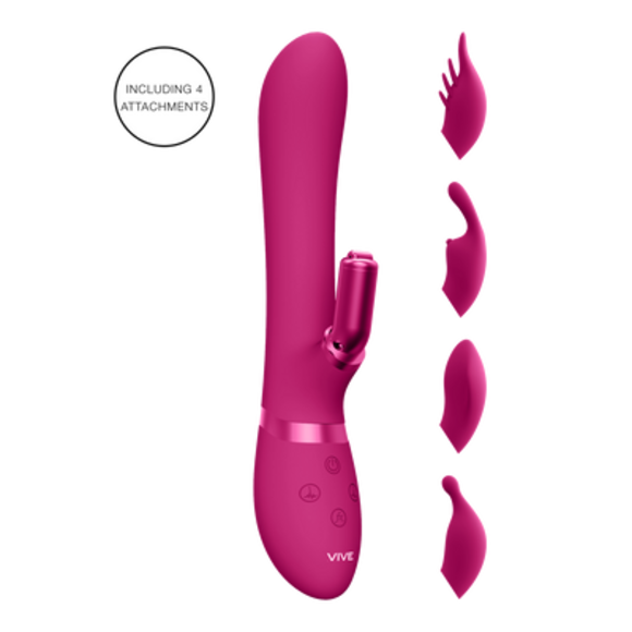 Vive Chou Luxury Vibrator Pink – 4 Interchangeable Clitoral Sleeves