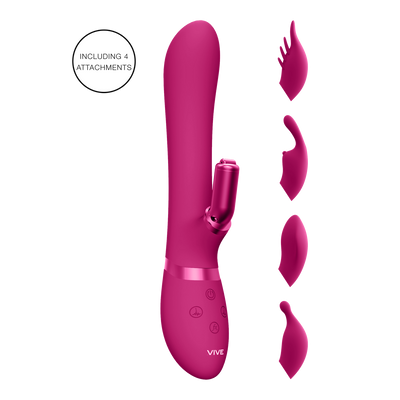 Vive Chou Luxe Vibrator Roze – 4 Verwisselbare Clitoris Sleeves
