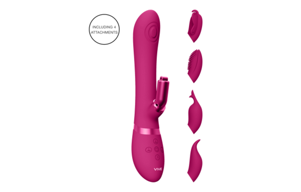 Etsu - Luxury Vibrator with interchangeable clitoral sleeves - Pink