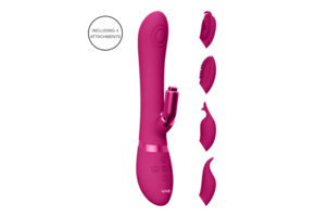 Etsu - Luxus Vibrator mit austauschbaren Klitoris-Hülsen - Pink