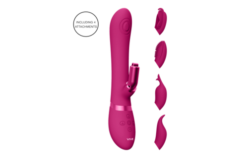 Etsu Luxus-Vibrator Rosa | 3 Motoren & austauschbare Hüllen