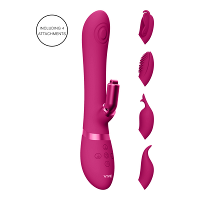 Etsu - Luxury Vibrator with interchangeable clitoral sleeves - Pink