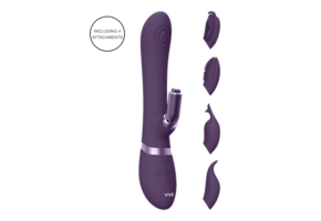 Etsu - Luxury Vibrator with interchangeable clitoral sleeves - Purple
