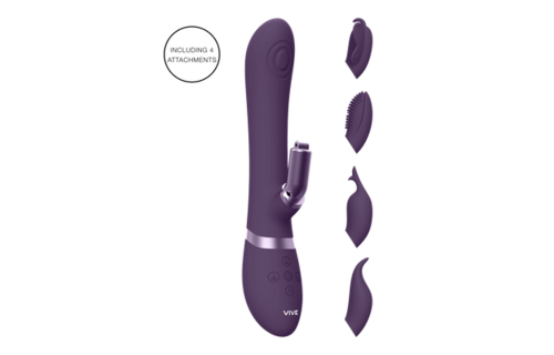 Vive Etsu Luxus-Vibrator Lila – 3 Motoren & 4 Klitoris-Hüllen