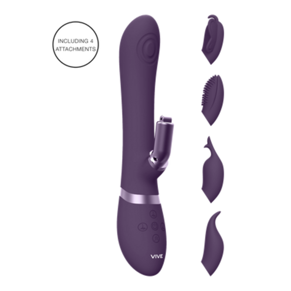 Vive Etsu Luxus-Vibrator Lila – 3 Motoren & 4 Klitoris-Hüllen