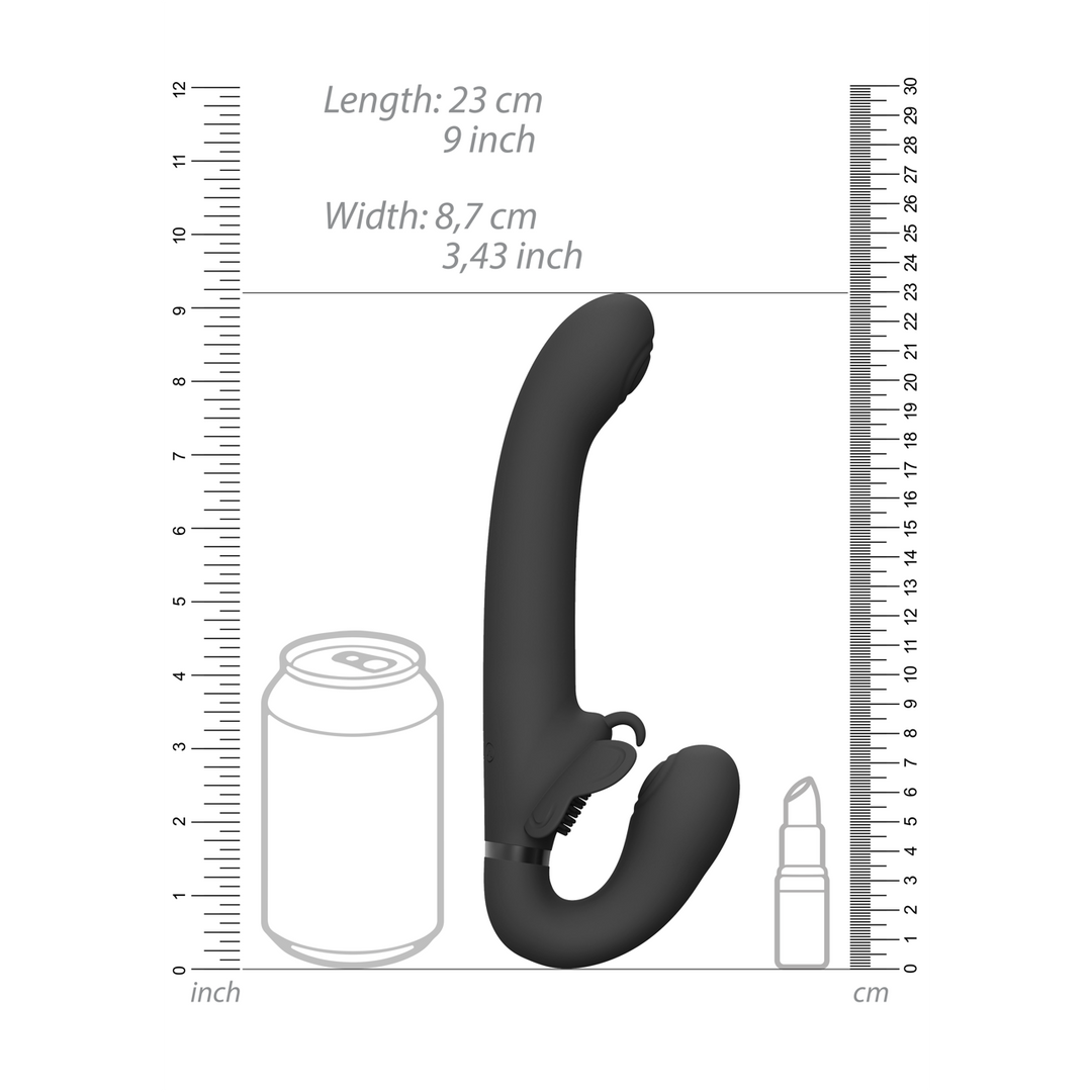 Satu Strapless Strapon Black – Pulse Wave & Vibration Pleasure