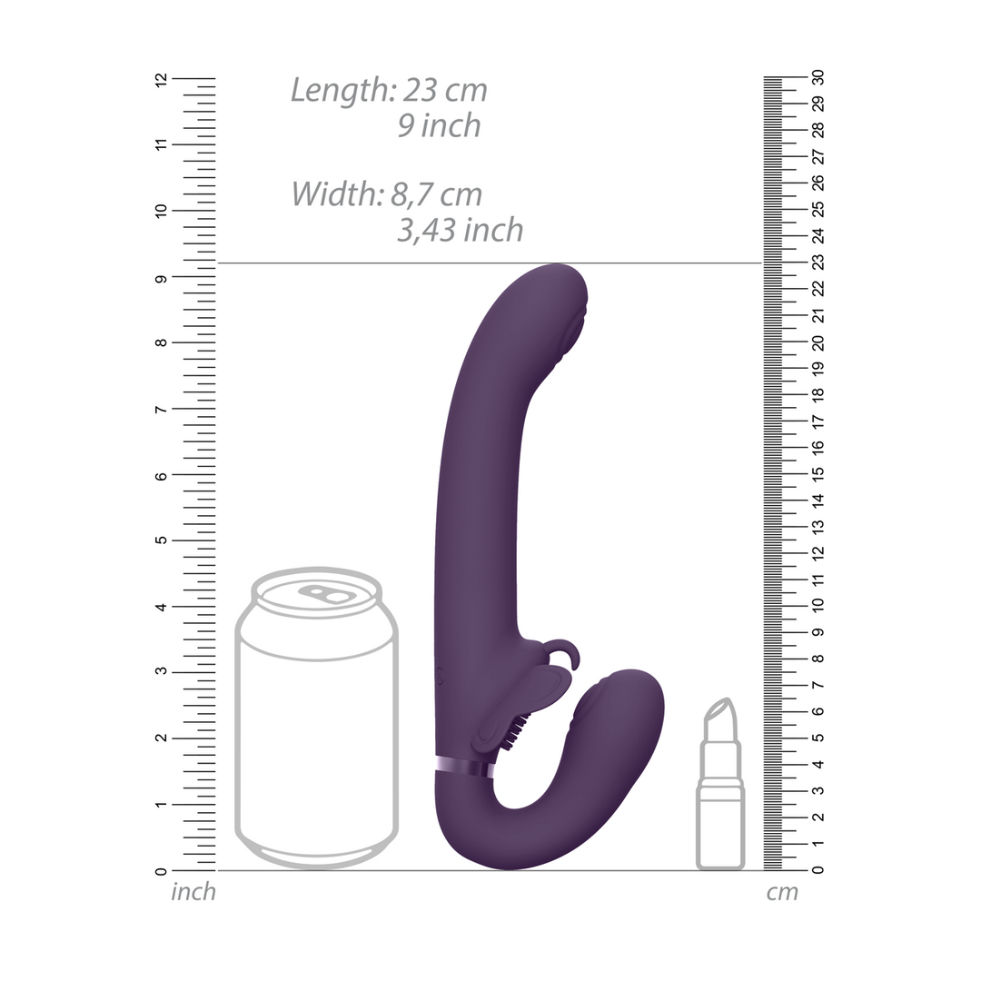 Satu - Pulse-Wave and Vibrating Strapless Strapon - Paars