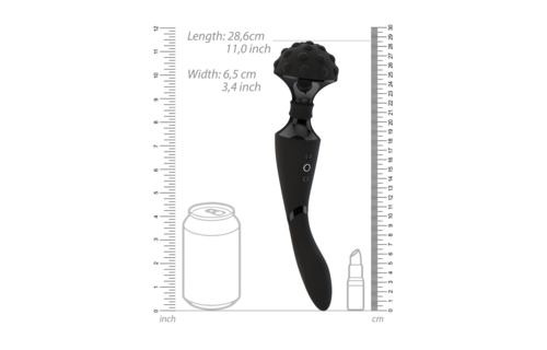 Shiatsu -  Wand Vibrator - Schwarz