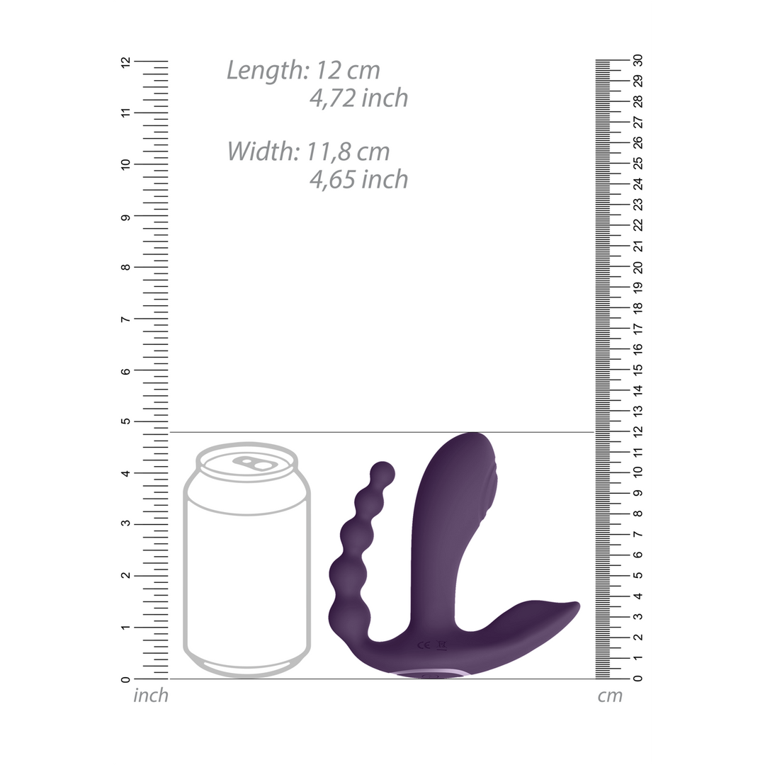 Kata - Pulse Wave Vibrating Double Penetration Vibrator - Purple