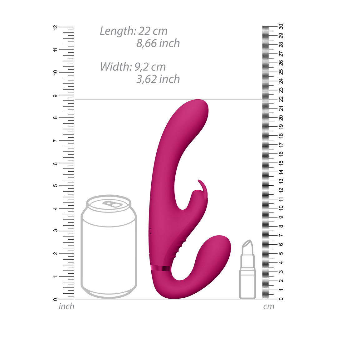 Suki Strapless Strap-on Vibrator Roze – Krachtig & Luxe