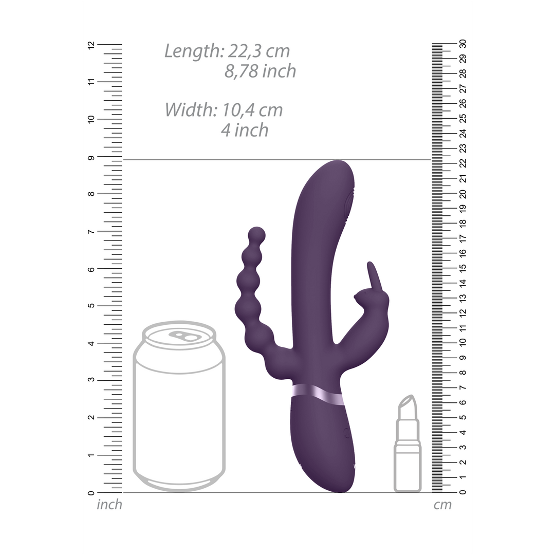 Rini - Pulse Wave Vibrating Double Penetration Rabbit - Paars