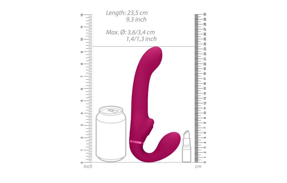 Ai - Dual Vibrating  Air Wave Tickler Strapless Strapon - Pink