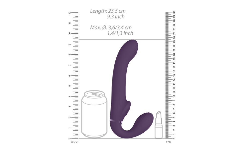 Vive AI Strapless Strapon Purple – Dual Vibration & Air Wave
