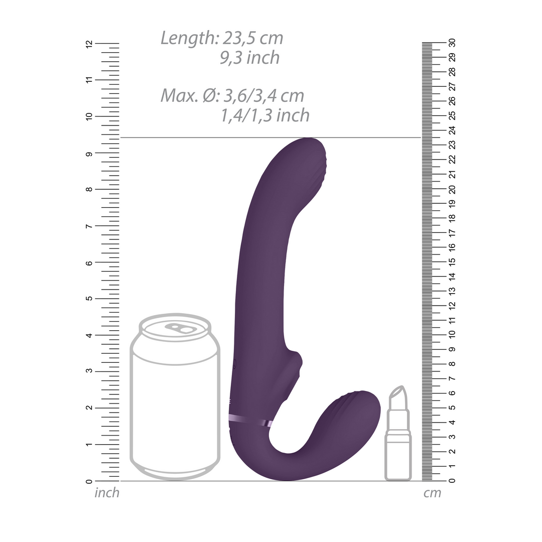 Vive AI Strapless Strapon Purple – Dual Vibration & Air Wave