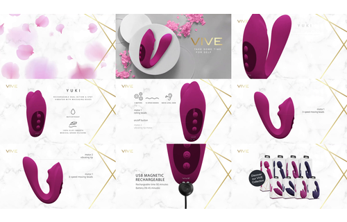 Yuki - Dual Motor G-Spot Vibrator with Massaging Beads - Pink