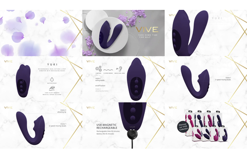 Yuki - Dual Motor G-Spot Vibrator with Massaging Beads - Purple