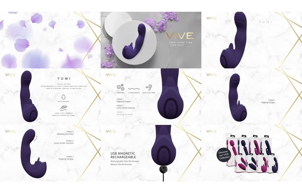 Yumi G-Spot Vibrator Paars - Triple Motor & Tong Stimulator