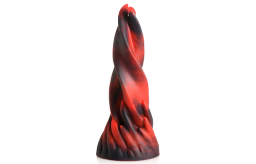 Helle Kus Gedrehte Zungen Silikon-Dildo Rot 18,8 cm