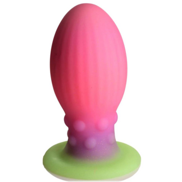 Xeno Egg XL Pink 17.5 cm – Luminous Silicone Egg Glow