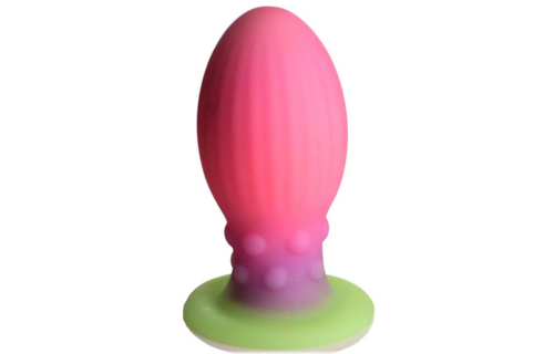 Xeno Egg XL Pink 17.5 cm – Luminous Silicone Egg Glow