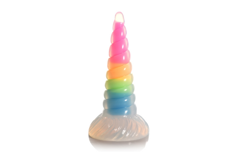 UniGlow Regenboog Glow Dildo 18cm - Siliconen & Lichtgevend