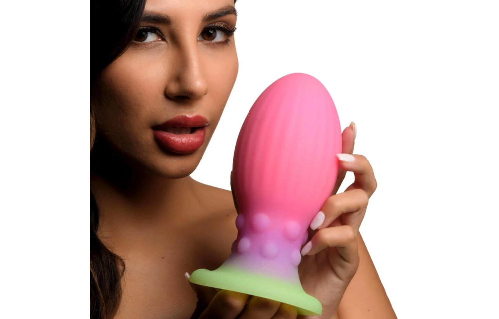 Xeno Egg XL Roze 17,5 cm – Lichtgevend Siliconen Ei Glow