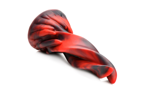 Helle Kus Gedraaide Tongen Siliconen Dildo - Rood