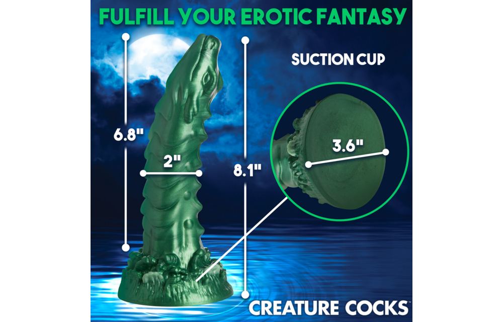 Cockness Monster - Meerwezen Siliconen Dildo - Groen