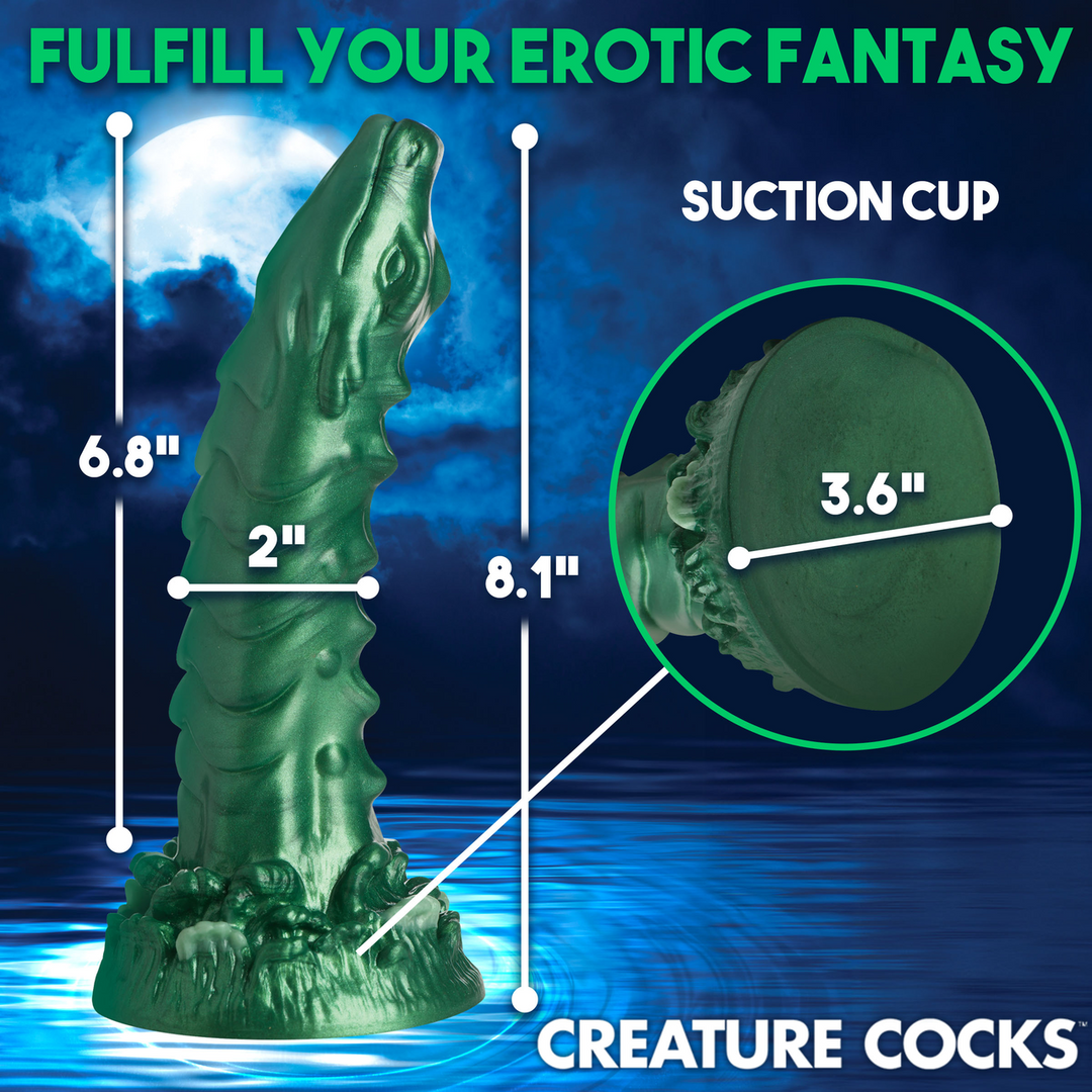 Cockness Monster Silicone Dildo Green 21 cm | XR Brands