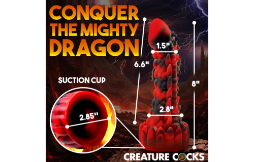 Demon Rising Dragon Dildo Red/Black 14.8 cm - Silicone