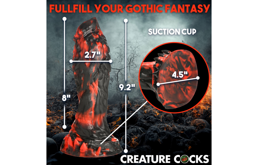 Grim Reaper Silicone Dildo 24 cm – Red/Black Pleasure