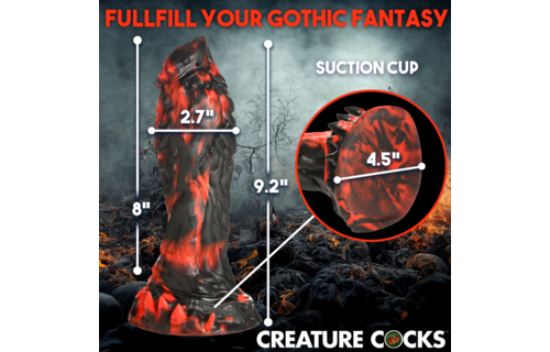 Grim Reaper Silicone Dildo 24 cm – Red/Black Pleasure