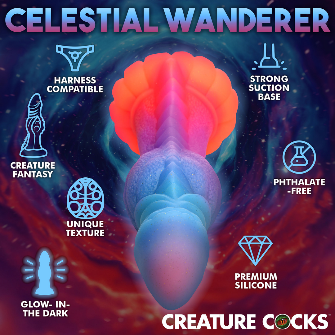 Galactic Cock - Außerirdische Kreatur - Silikon-Dildo, der im Dunkeln leuchtet