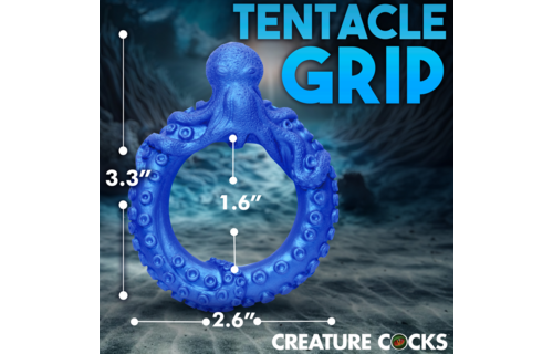 Octo-ring van Poseidon - Silicone penisring - Blauw