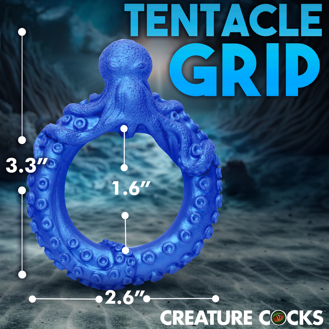 Poseidon's Octo-Ring - Silikon-Cockring - Blau