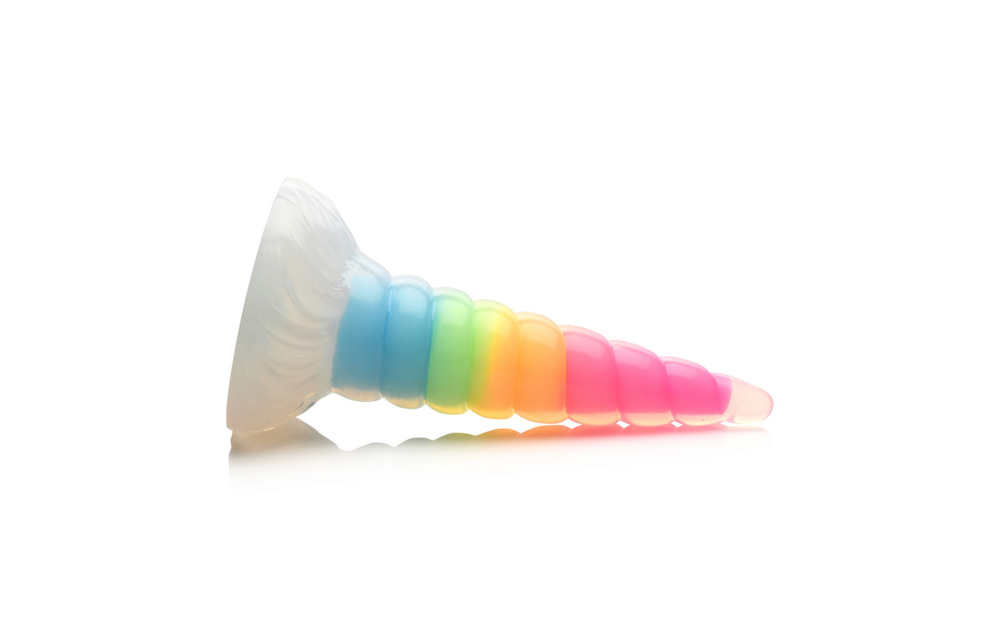 UniGlow Regenbogen-Glow-Dildo 18 cm – Silikon & leuchtend