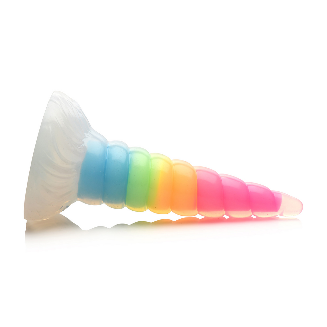 UniGlow - Lichtgevende Regenboog Siliconen Dildo