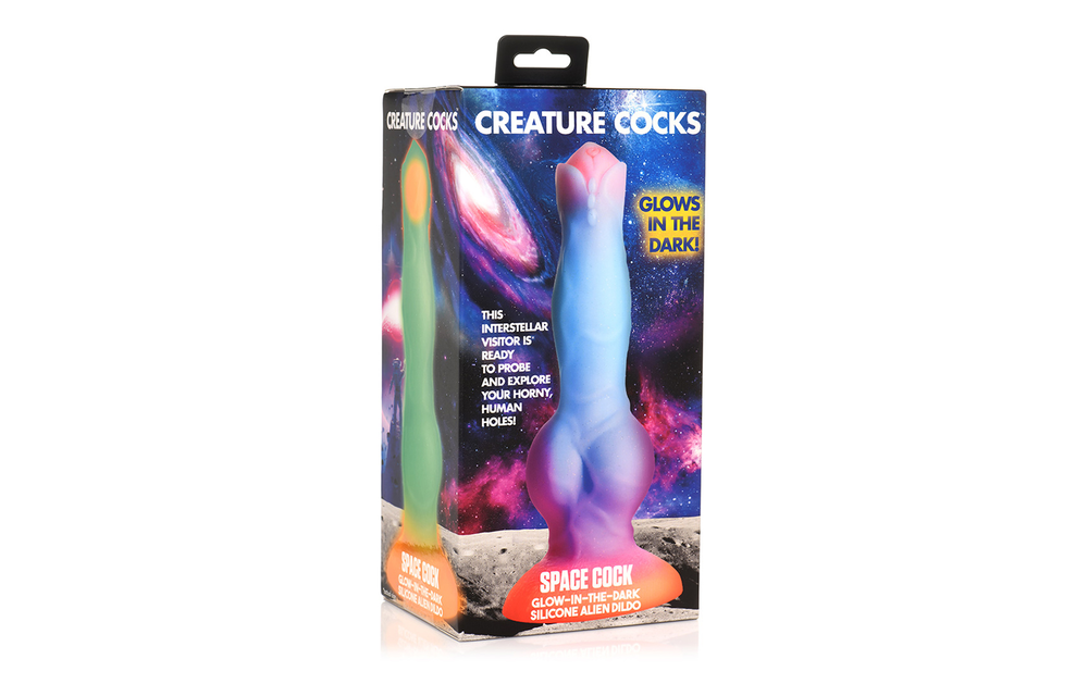 Ruimte Cock Glow In The Dark Alien Dildo 21,6 cm – Siliconen