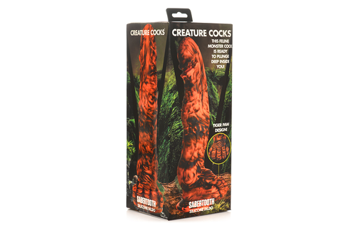 Sabretooth Silikon-Dildo 28,7 cm Orange/Schwarz | Intensiv