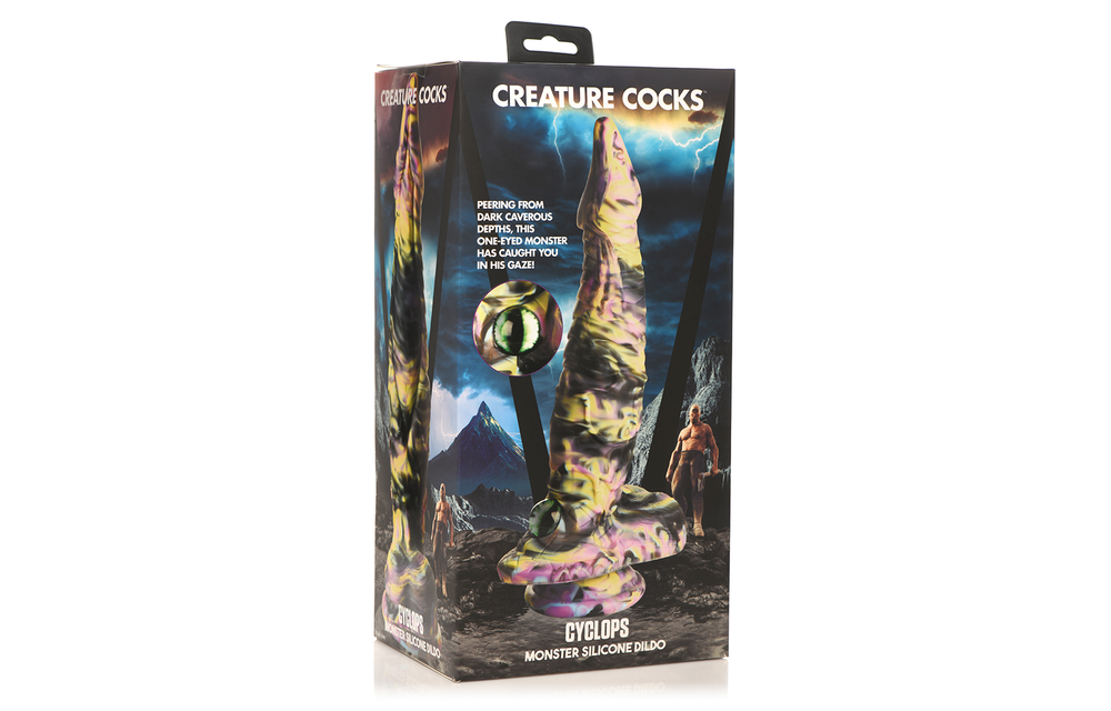Cyclops Monster - Siliconen Dildo - Geel/Paars/Zwart
