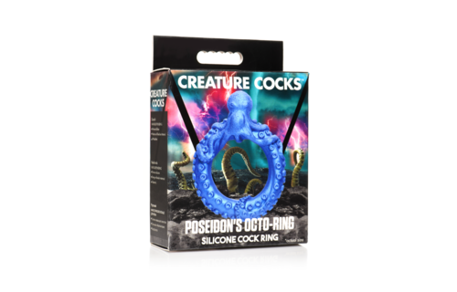 Octo-Ring Van Poseidon 6,5 cm - Blauw Siliconen Penisring