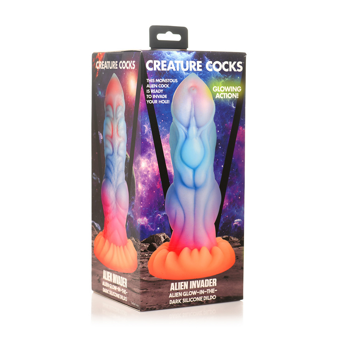 Alien Invader - Außerirdischer Glow-in-the-Dark Silikondildo